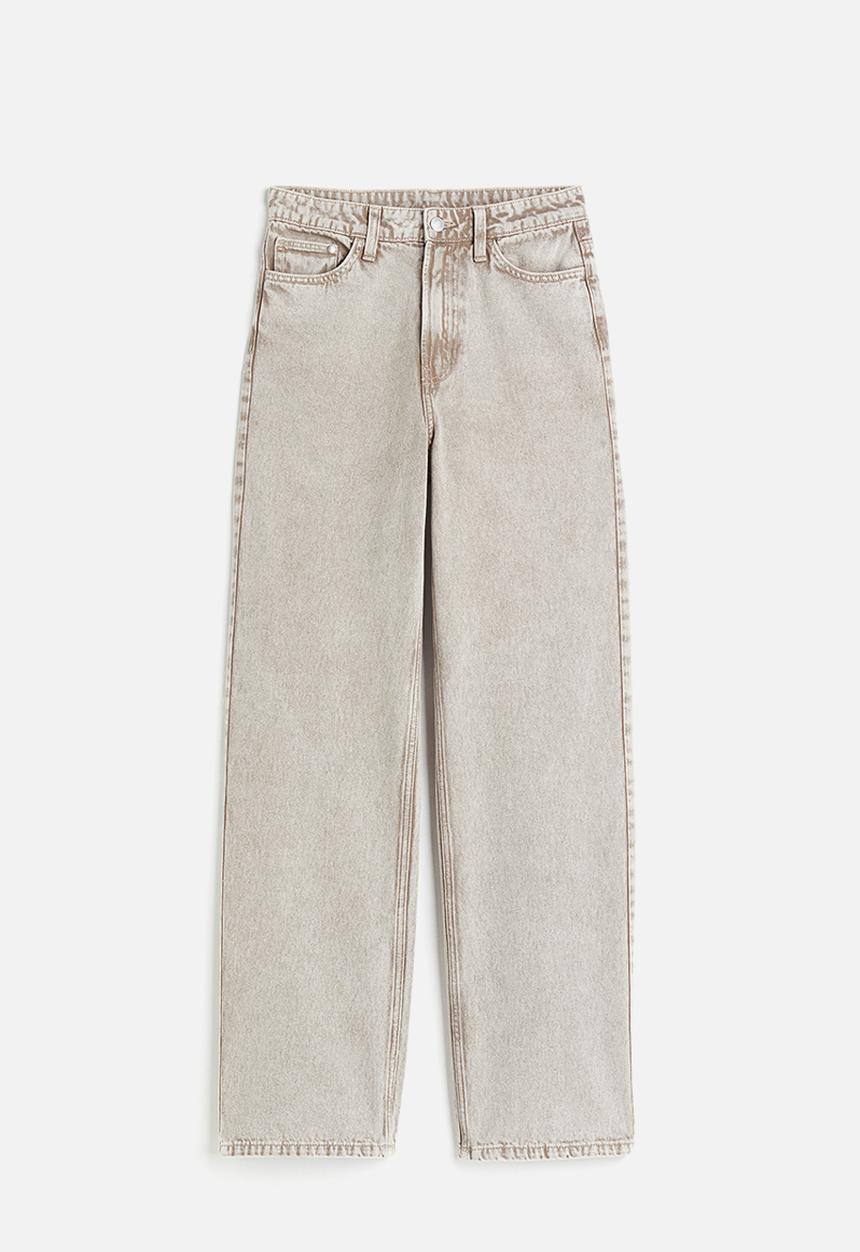 H&M - Wide ultra high jeans - light greige