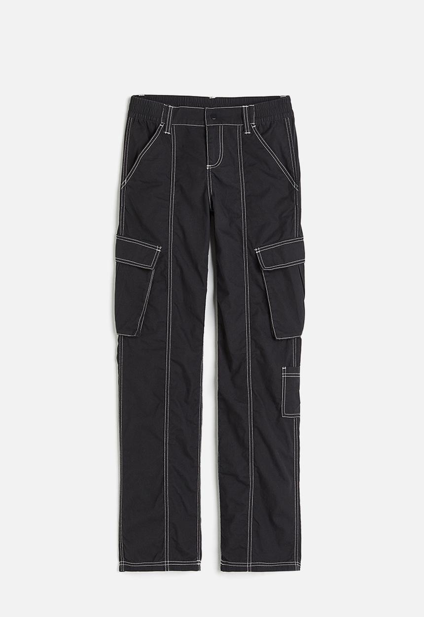H&M - Canvas cargo trousers - black