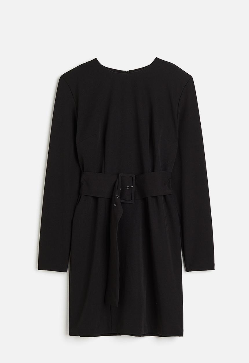 H&M - Shoulder-pad dress - black & twill 