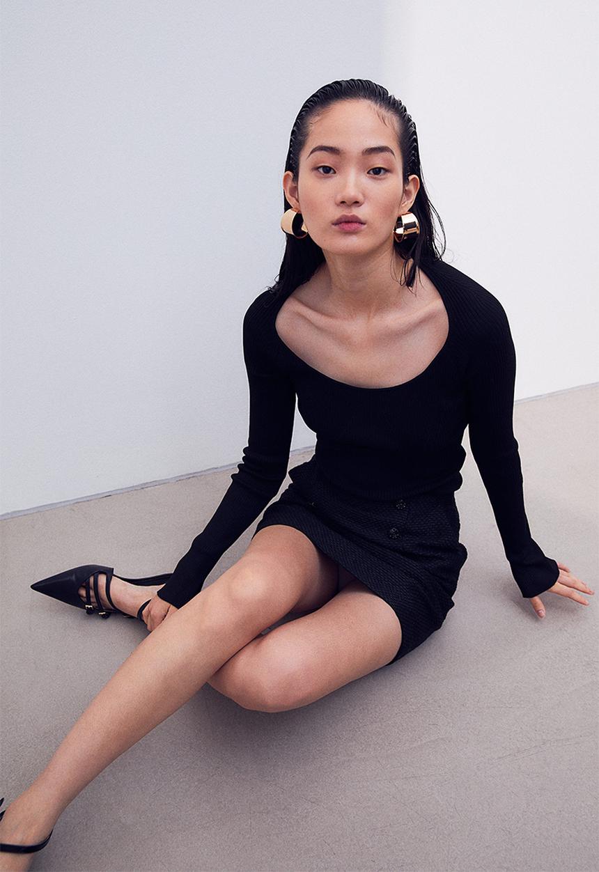 H&M - Rib-knit top - black