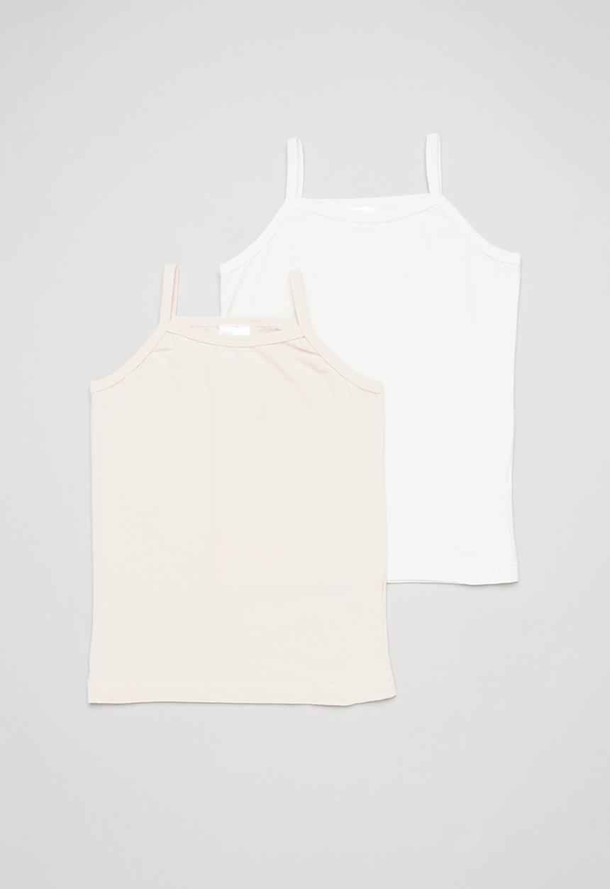 Pop Candy - 2 pack cami vest-pink & white