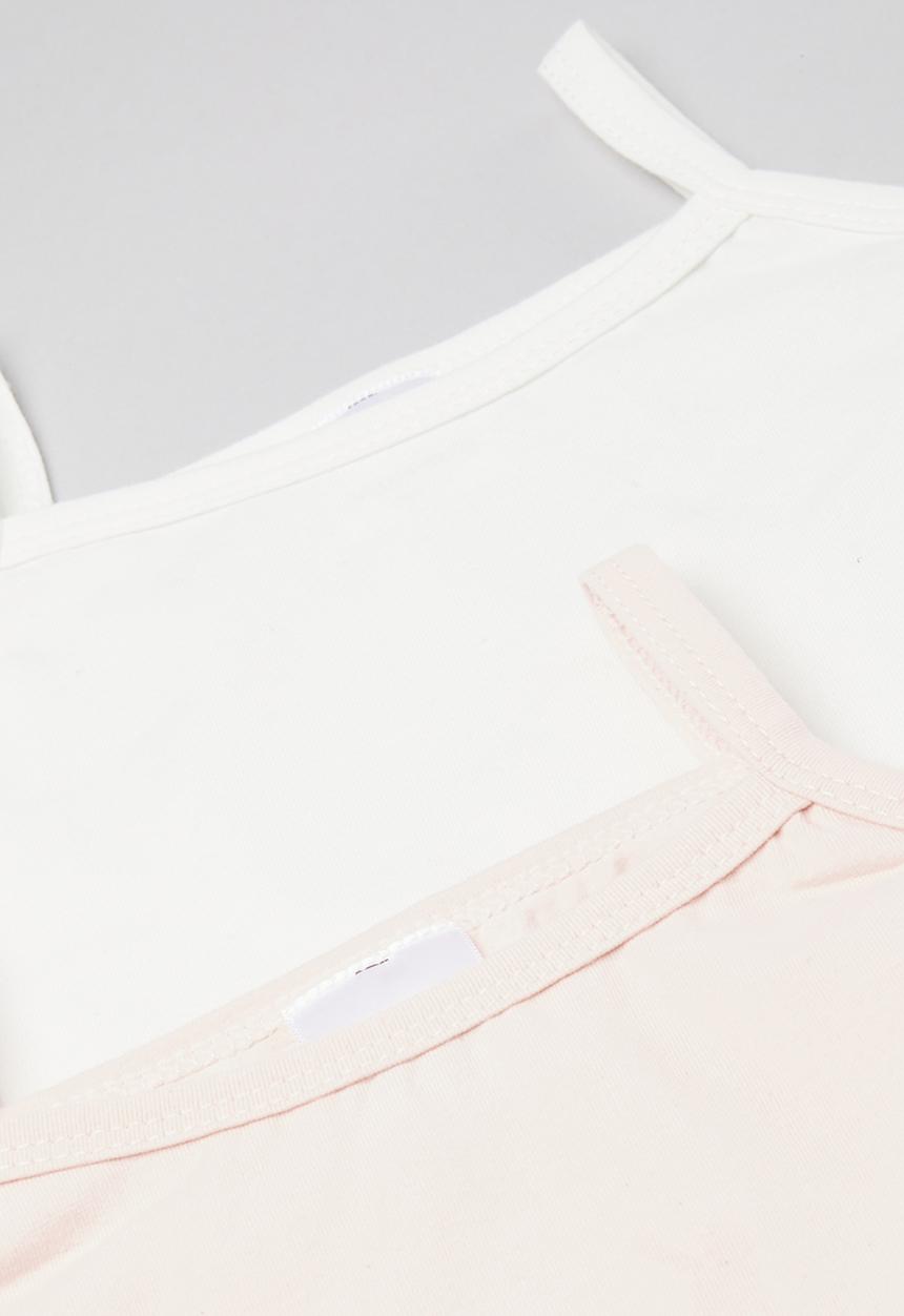 Pop Candy - 2 pack cami vest-pink & white