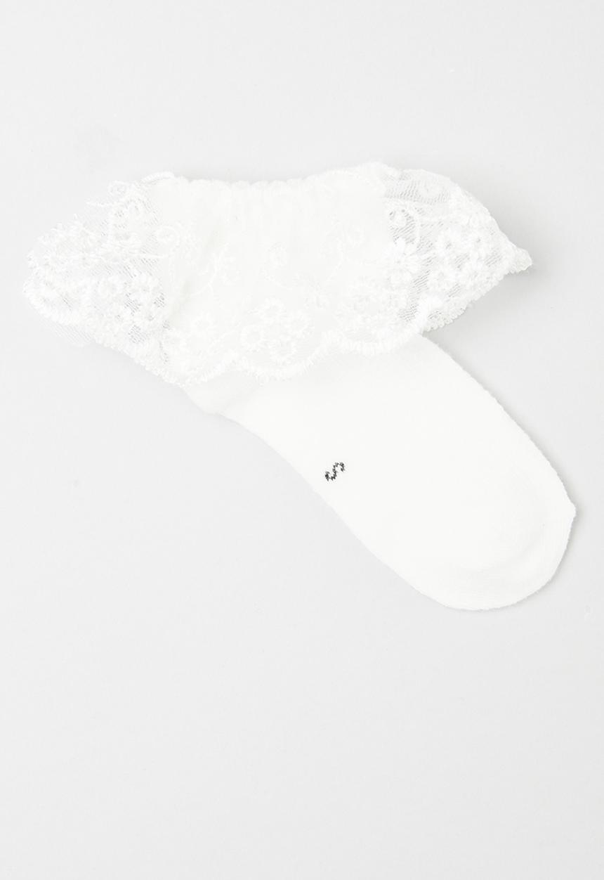 Pop Candy - Frilled socks - white