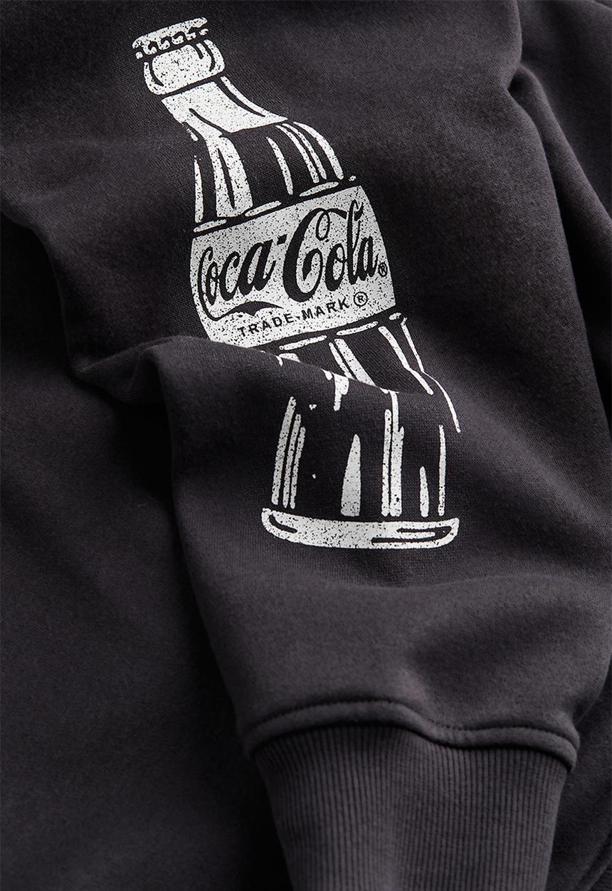 H&M - Oversized printed sweatshirt - black & coca-cola