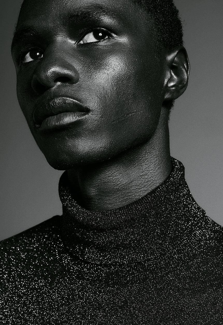 H&M - Slim fit glittery polo-neck jumper - black