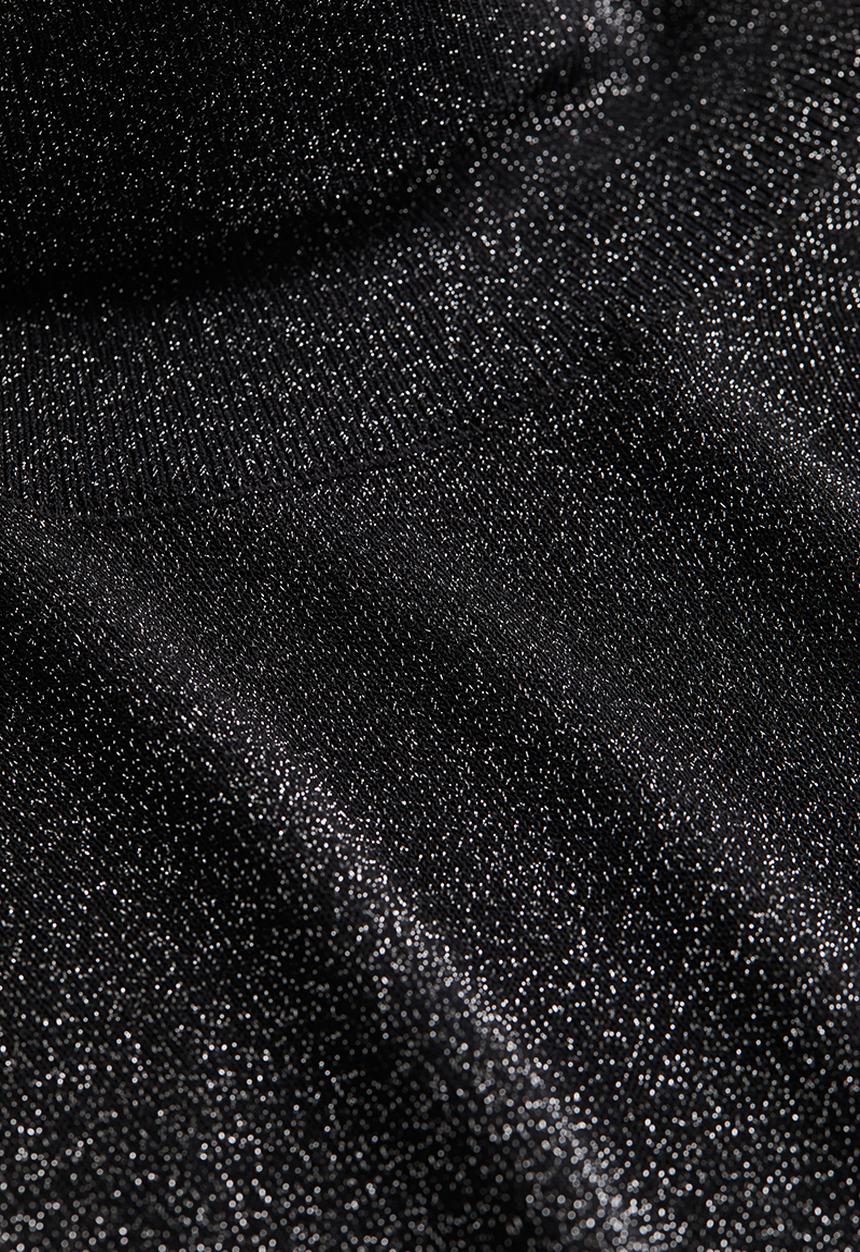 H&M - Slim fit glittery polo-neck jumper - black