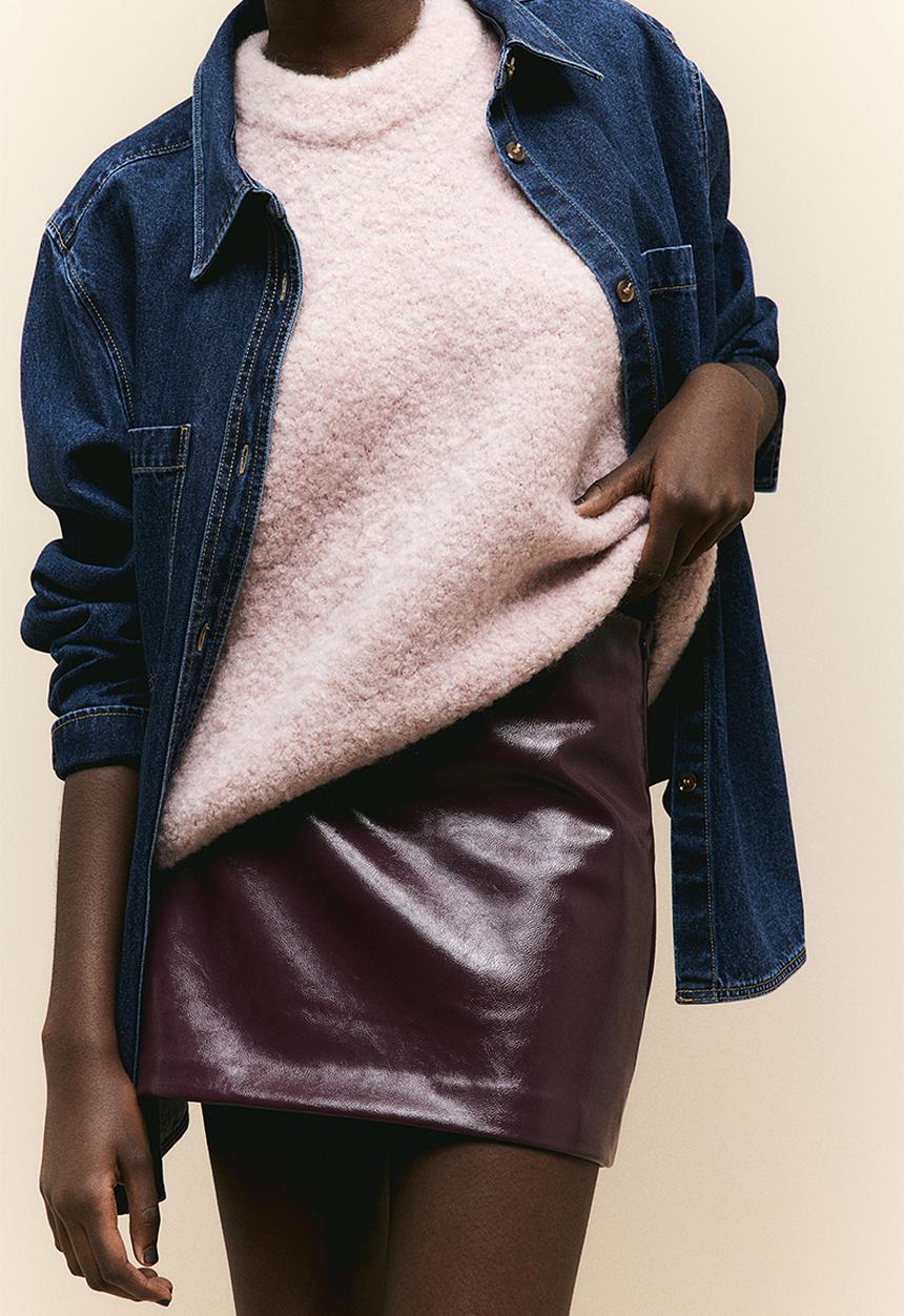 H&M - Mini skirt - burgundy
