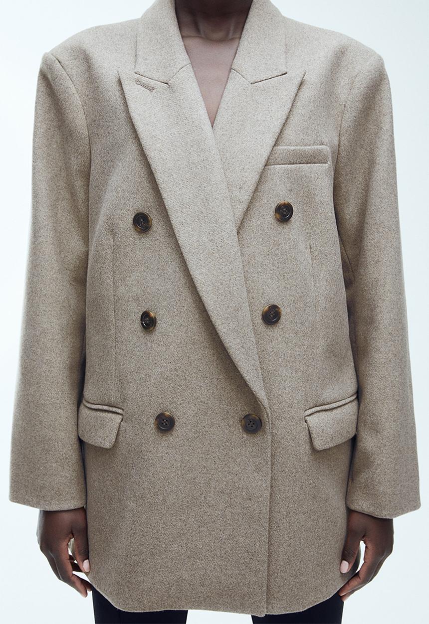 H&M - Double-breasted blazer - grey & brown