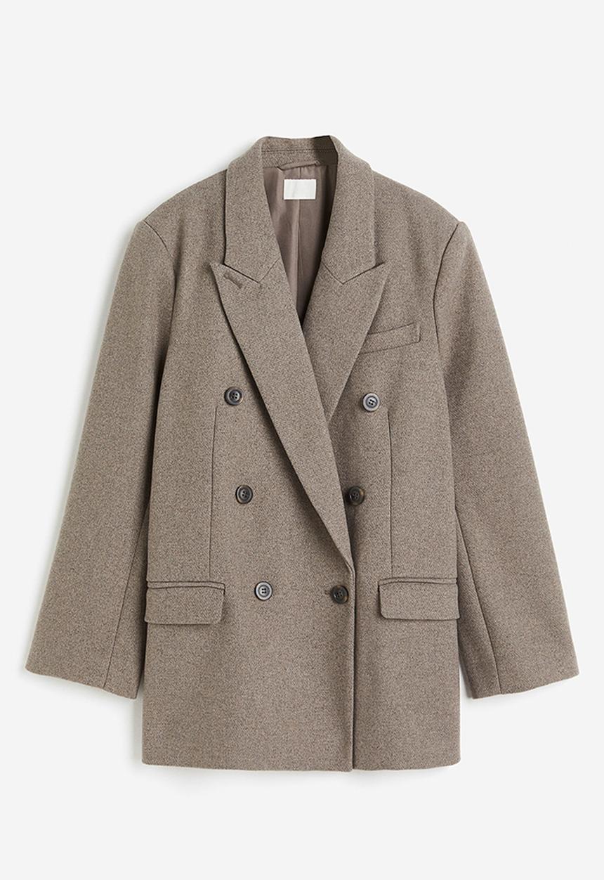 H&M - Double-breasted blazer - grey & brown