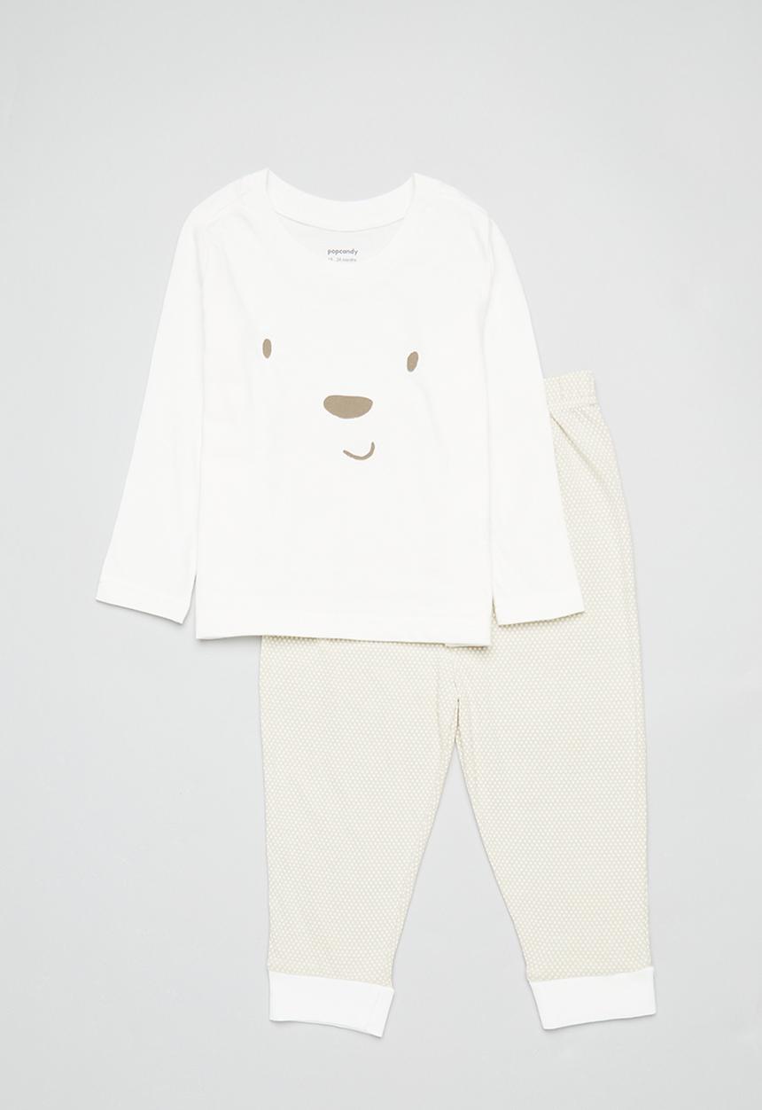Pop Candy - Pj set-beige & white