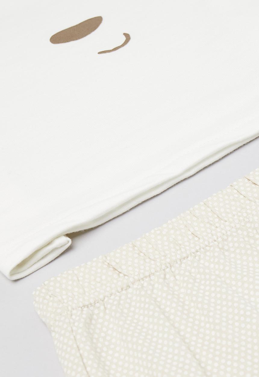 Pop Candy - Pj set-beige & white