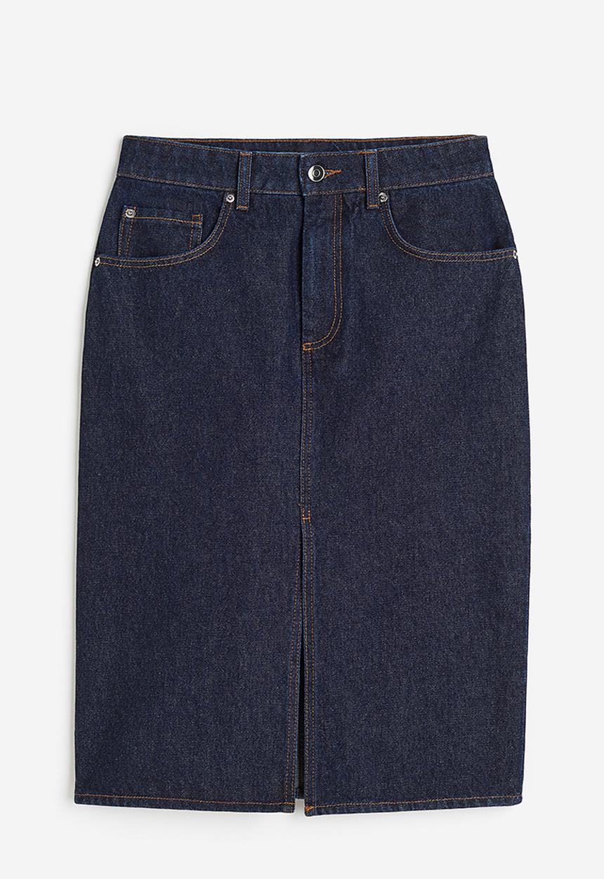 H&M - Denim pencil skirt - dark denim blue