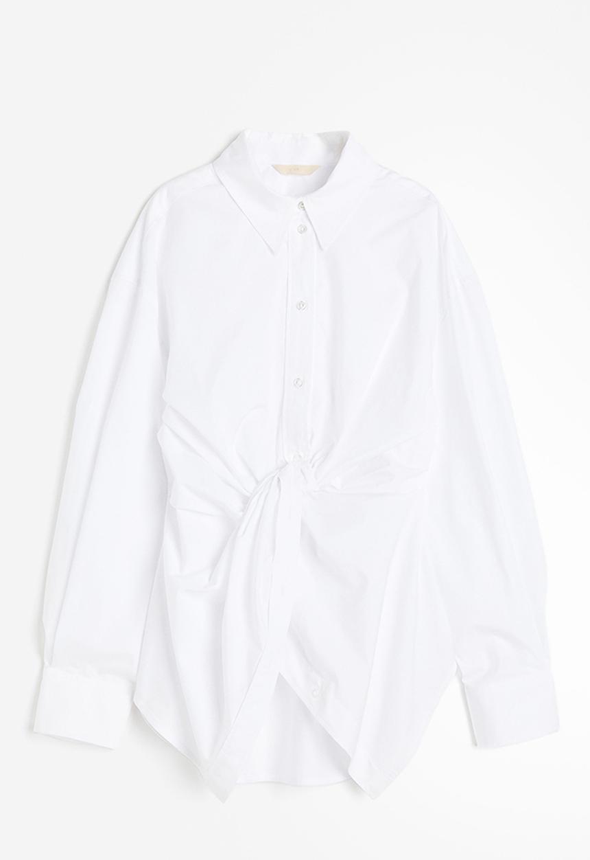 H&M - Knot-detail shirt - white