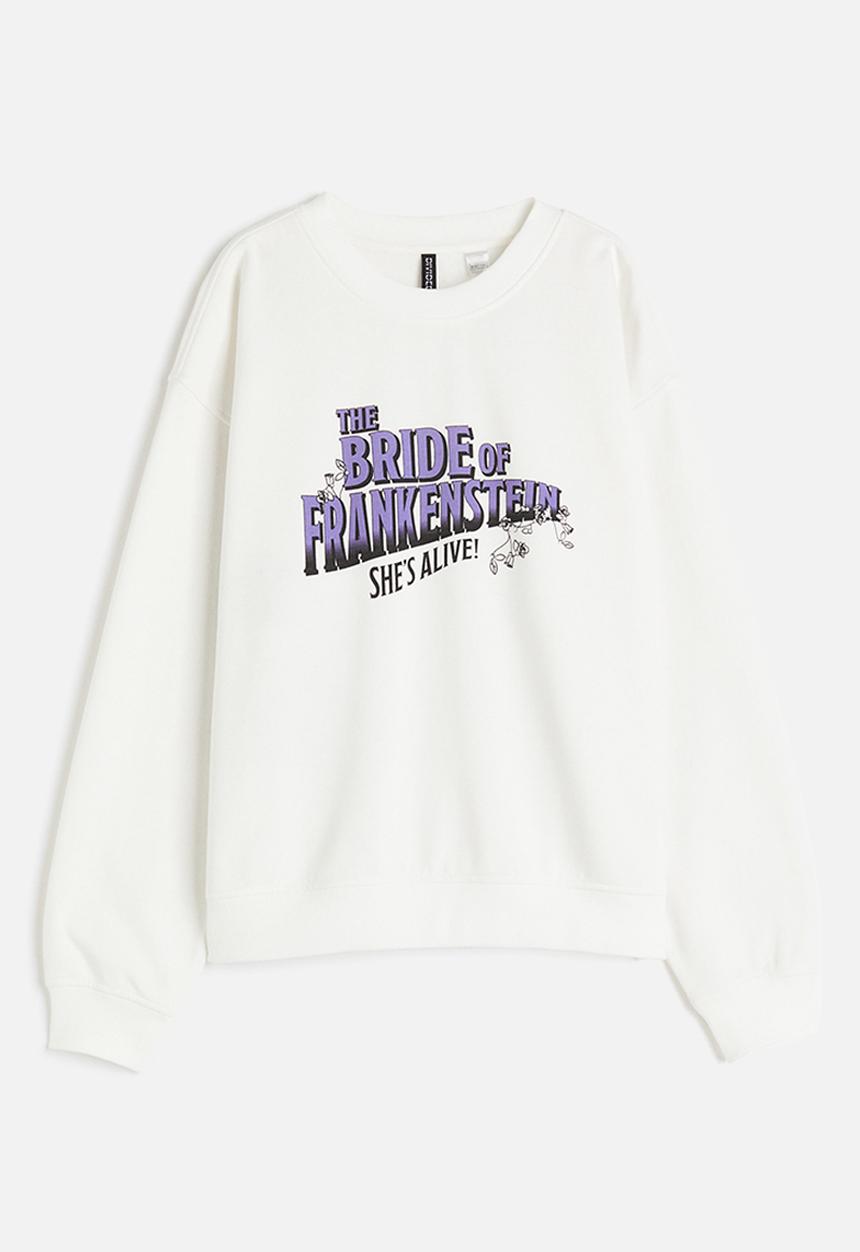 H&M - Printed sweatshirt - cream/universal monsters