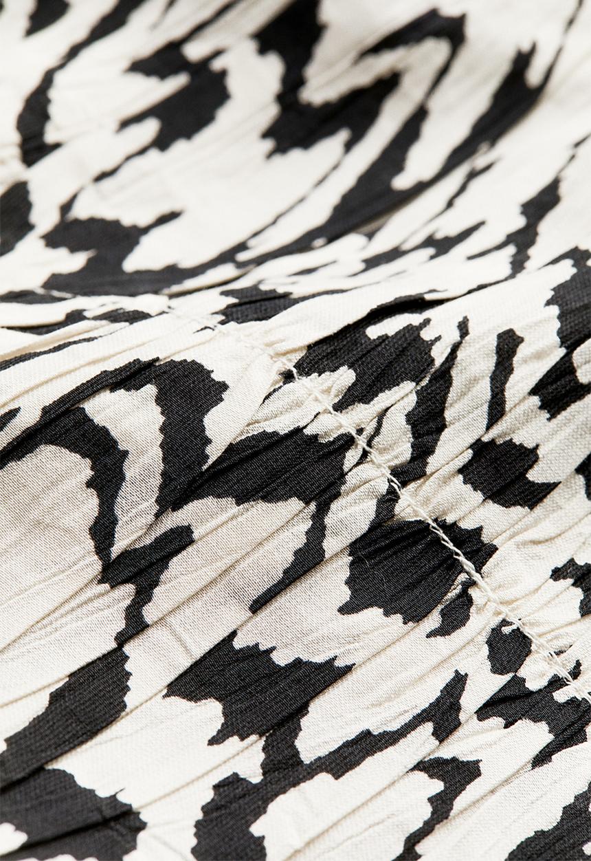 H&M - Draped mini skirt - cream/patterned 