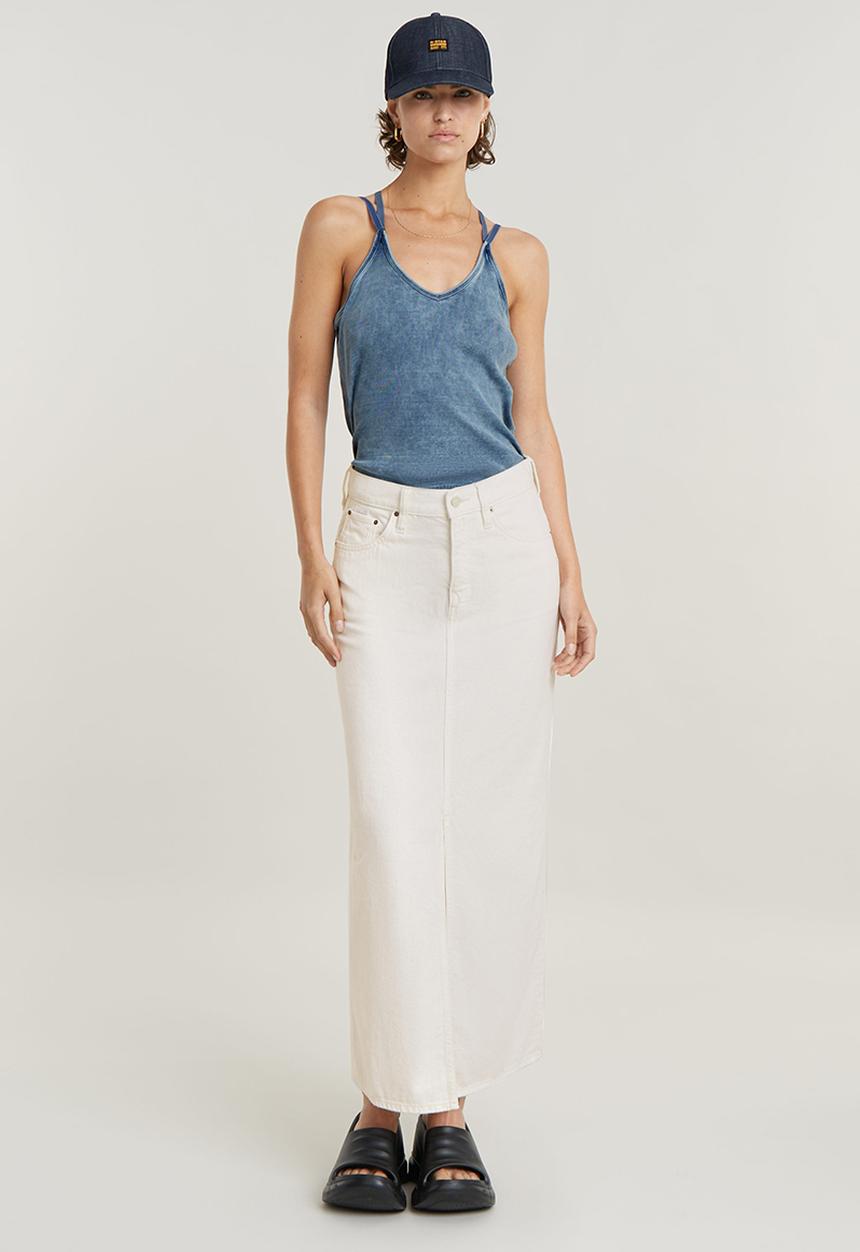 G-STAR - Viktoria Long Skirt wmn - lt chalk gd