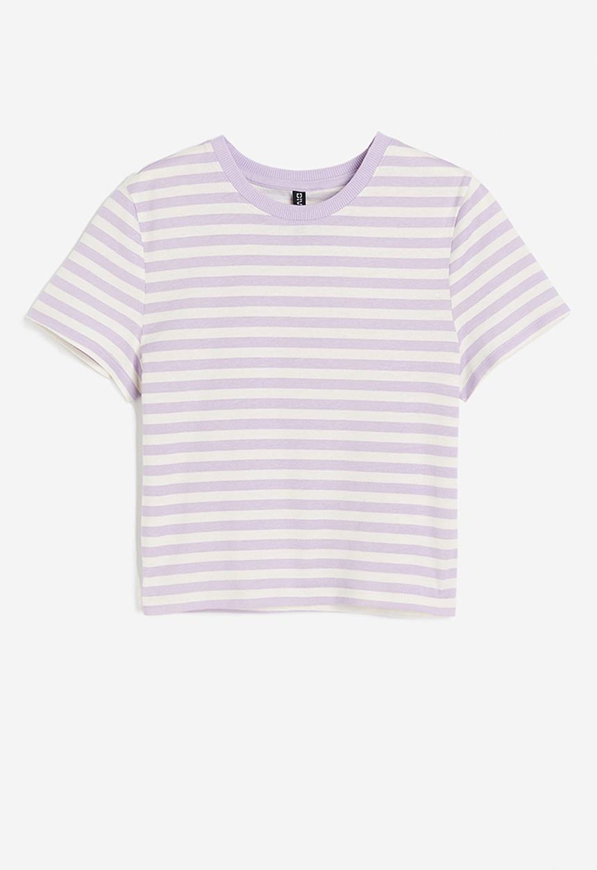 H&M - Printed t-shirt - light purple/striped