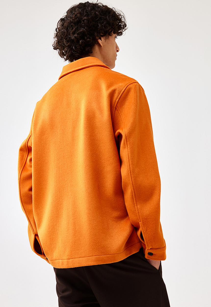 H&M - Regular fit wool-blend overshirt - bright orange