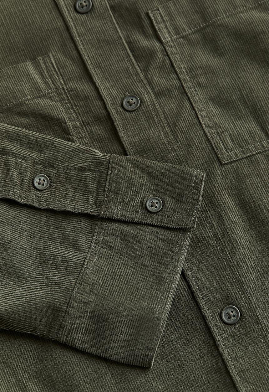 H&M - Corduroy shirt - dark khaki green