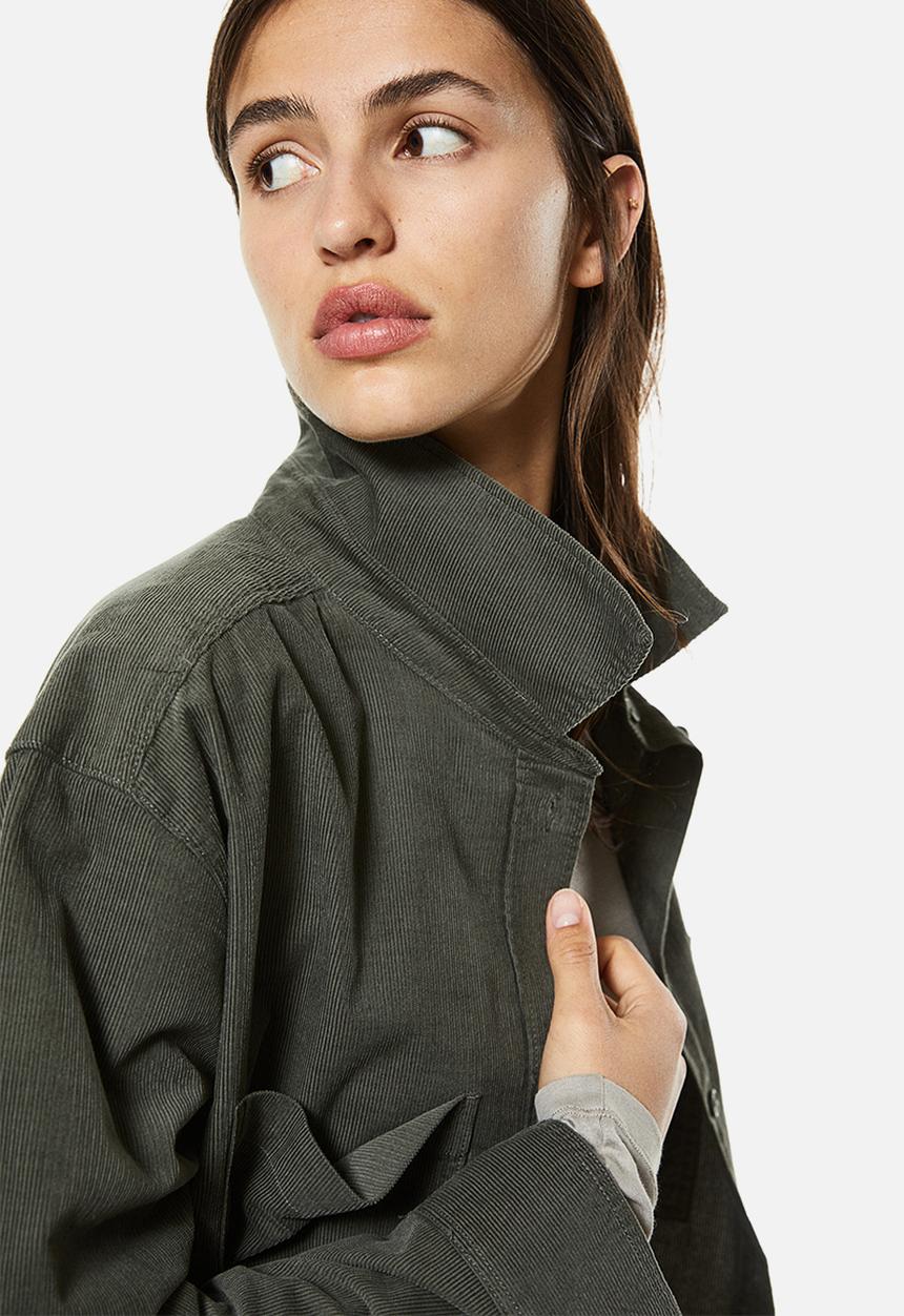 H&M - Corduroy shirt - dark khaki green