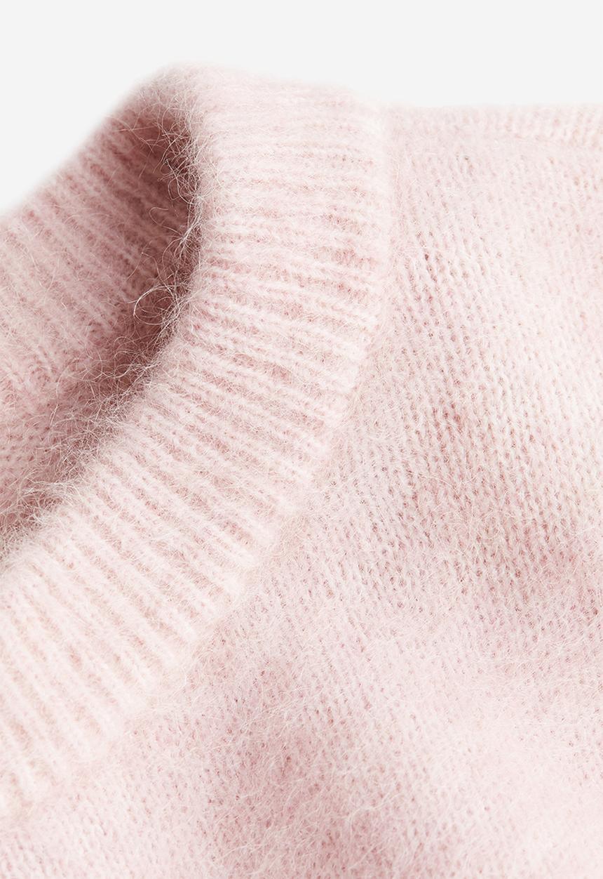 H&M - Oversized mohair-blend jumper - light pink