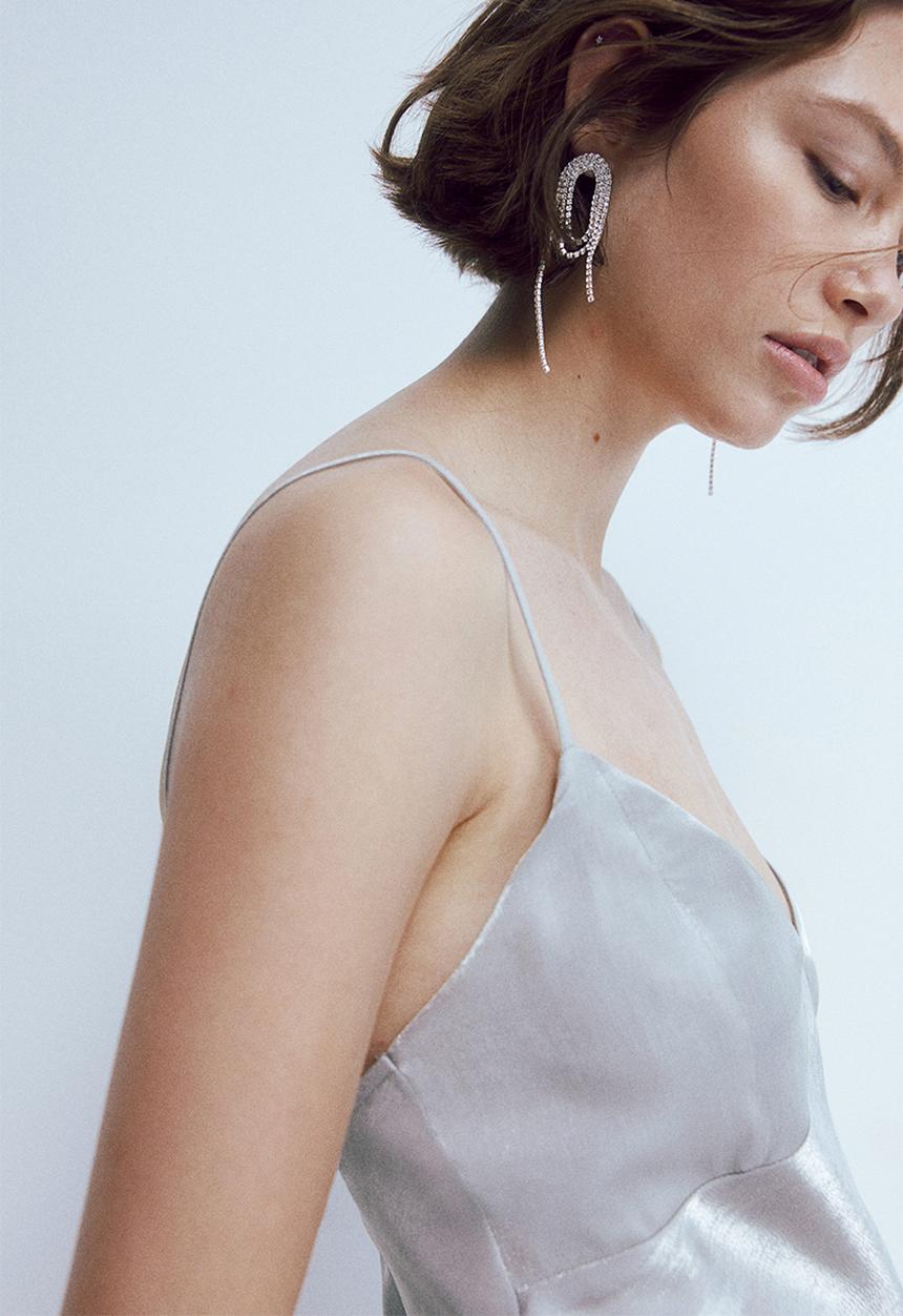 H&M - Satin slip dress - light grey