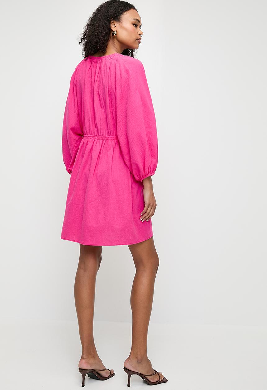 Superbalist - V-neck babydoll mini dress - pink