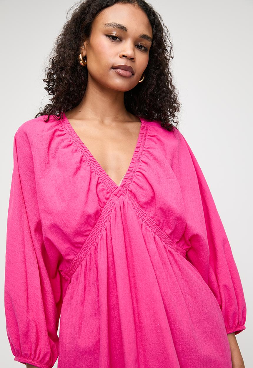 Superbalist - V-neck babydoll mini dress - pink