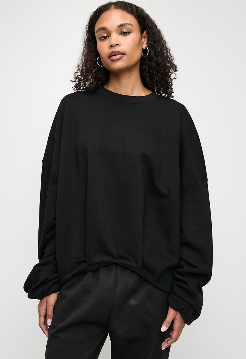 Superbalist - Co ord crew style sweat top - black