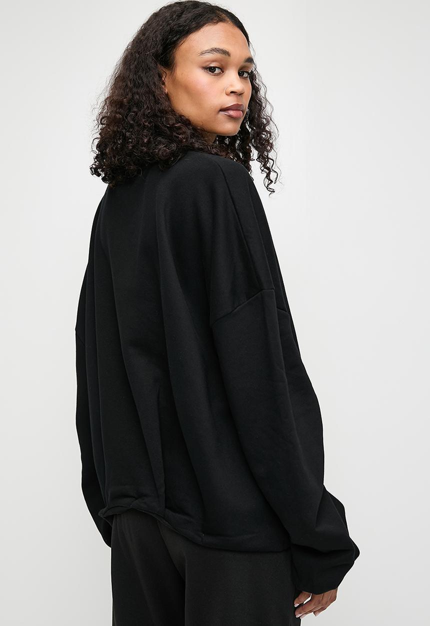 Superbalist - Co ord crew style sweat top - black