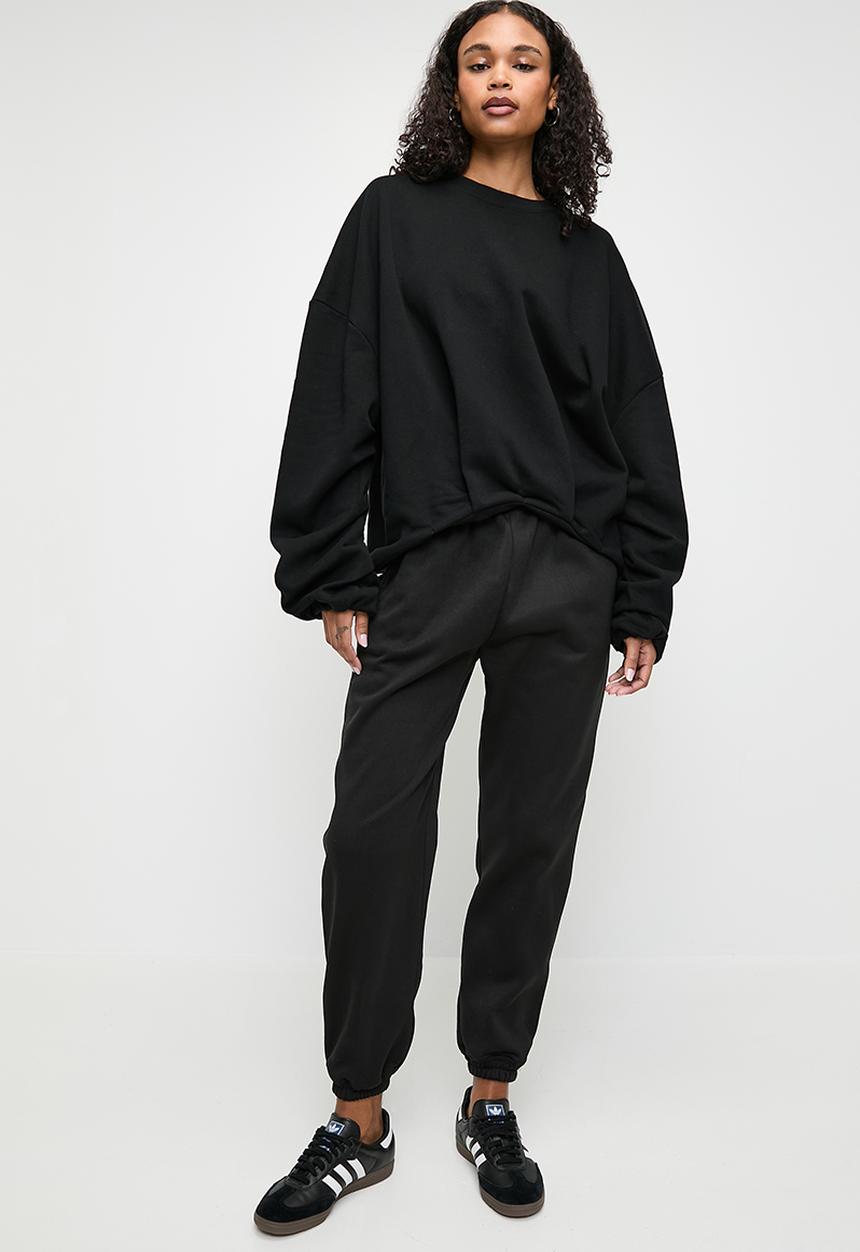 Superbalist - Co ord crew style sweat top - black