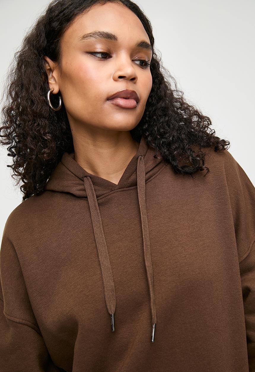 Superbalist - Side zip hoody - chocolate