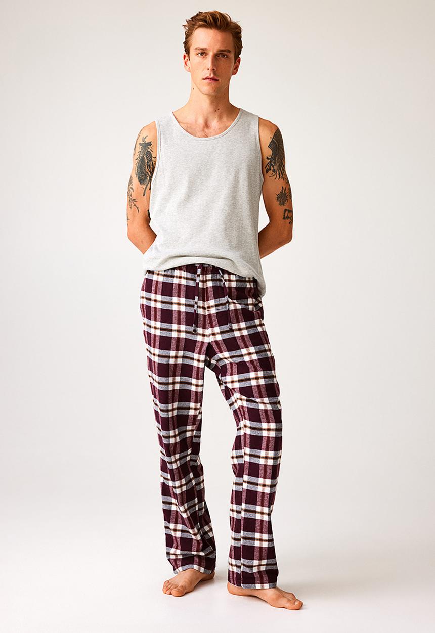 H&M - Relaxed fit pyjama bottoms - red/checked