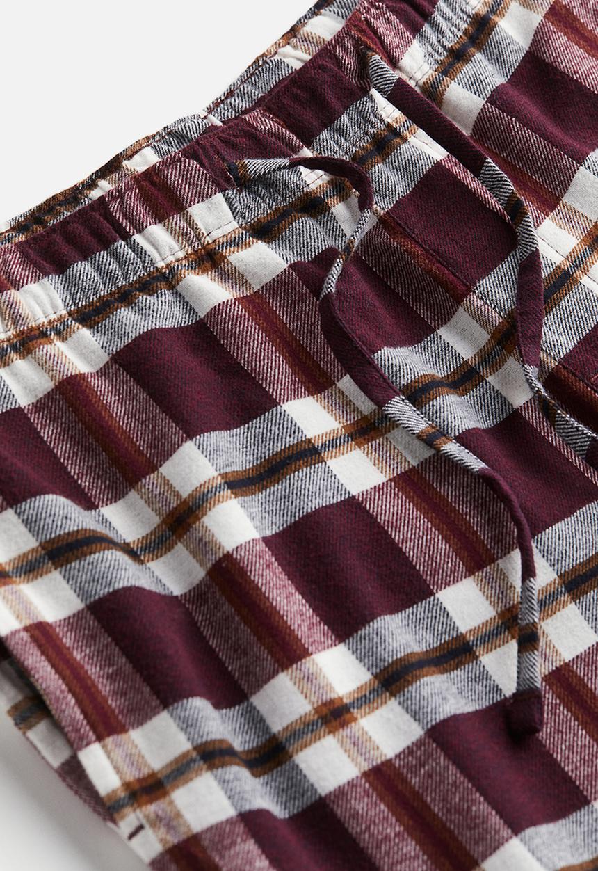 H&M - Relaxed fit pyjama bottoms - red/checked