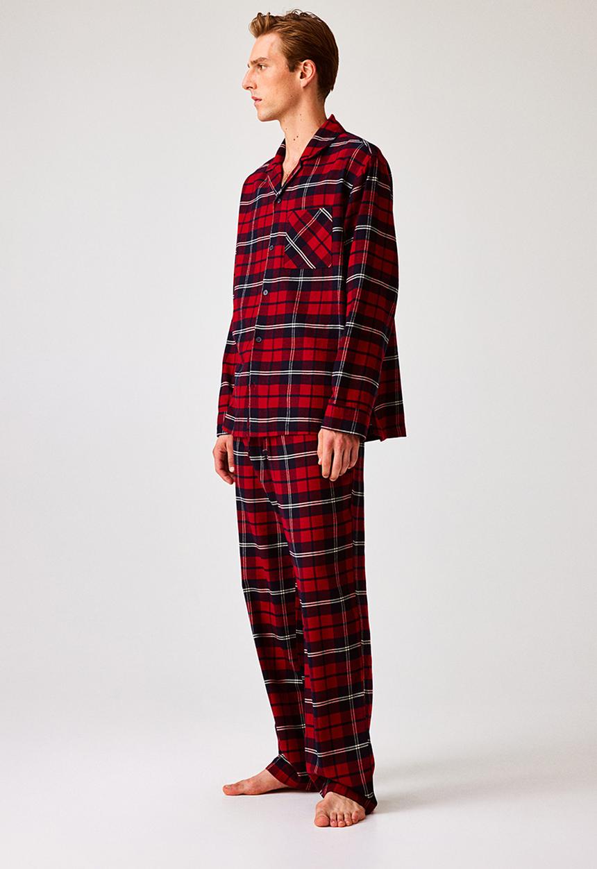 H&M - Regular fit flannel pyjamas - red/checked