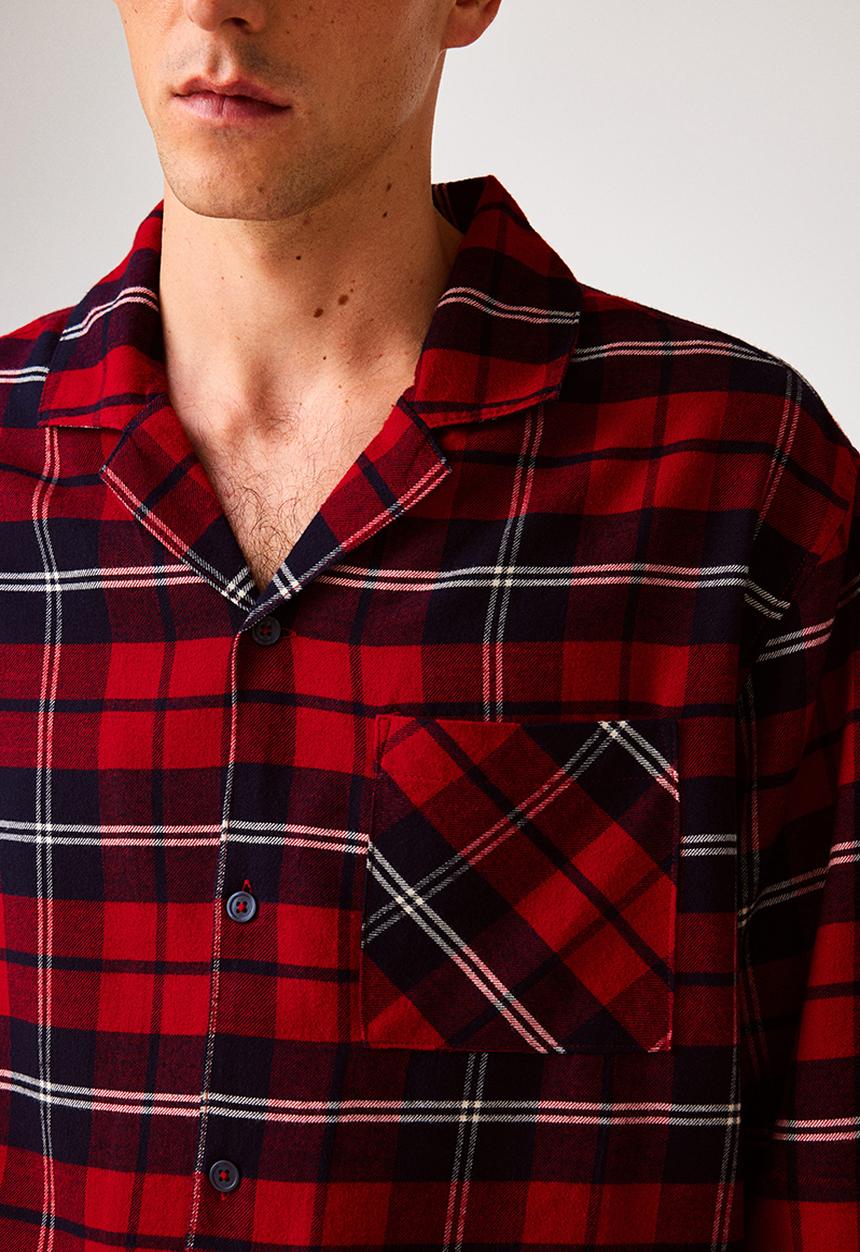 H&M - Regular fit flannel pyjamas - red/checked