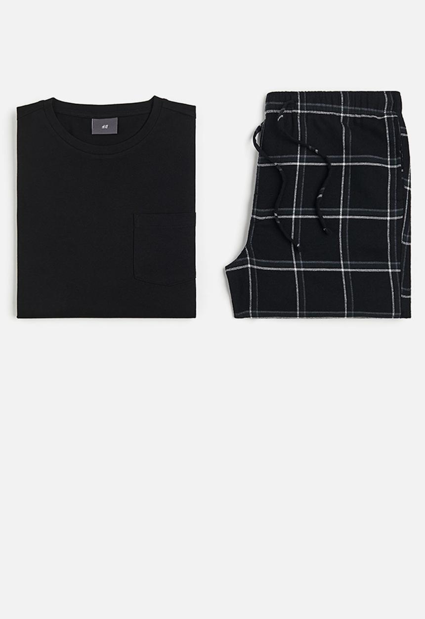 H&M - Regular fit pyjama - black/checked