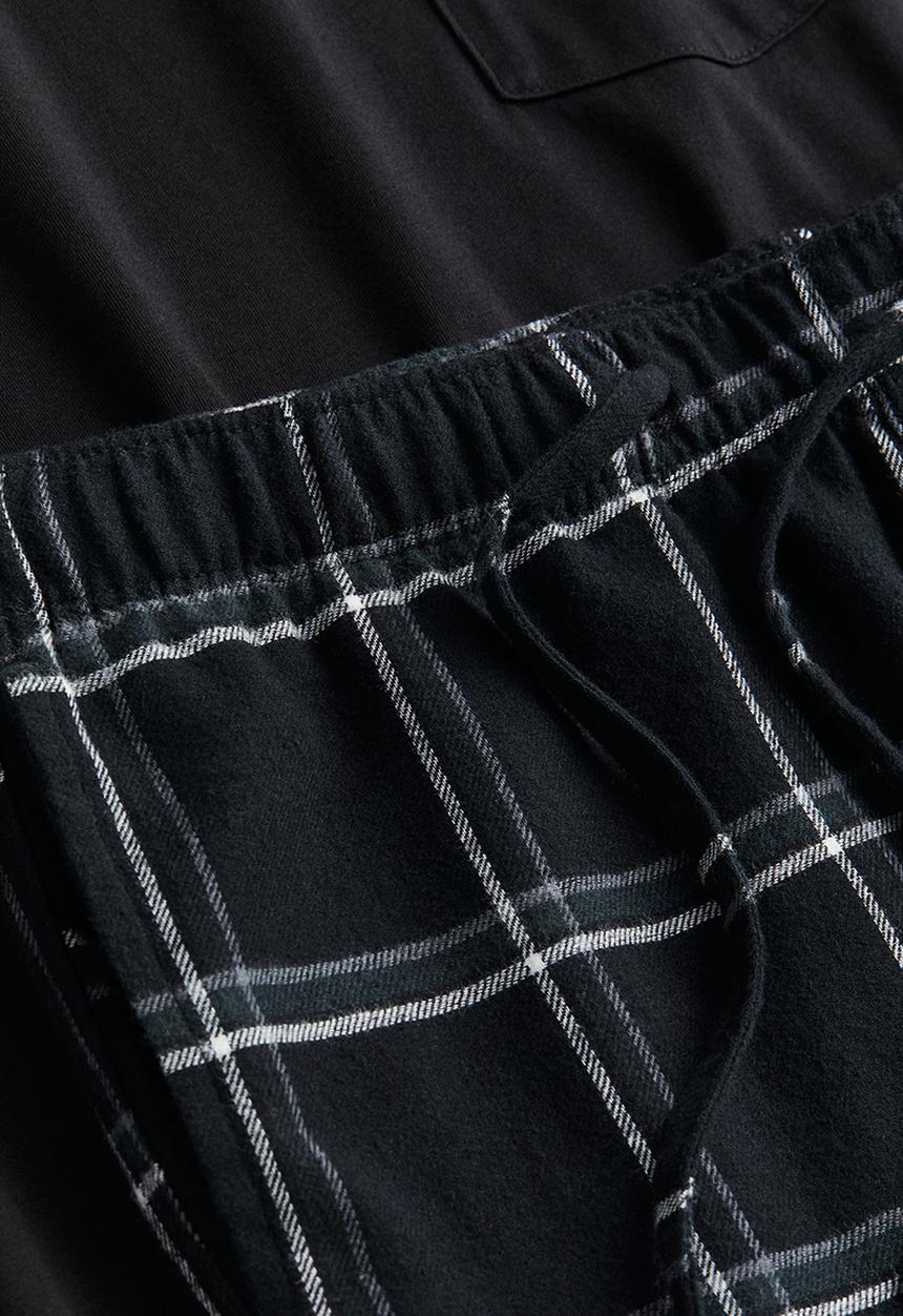 H&M - Regular fit pyjama - black/checked