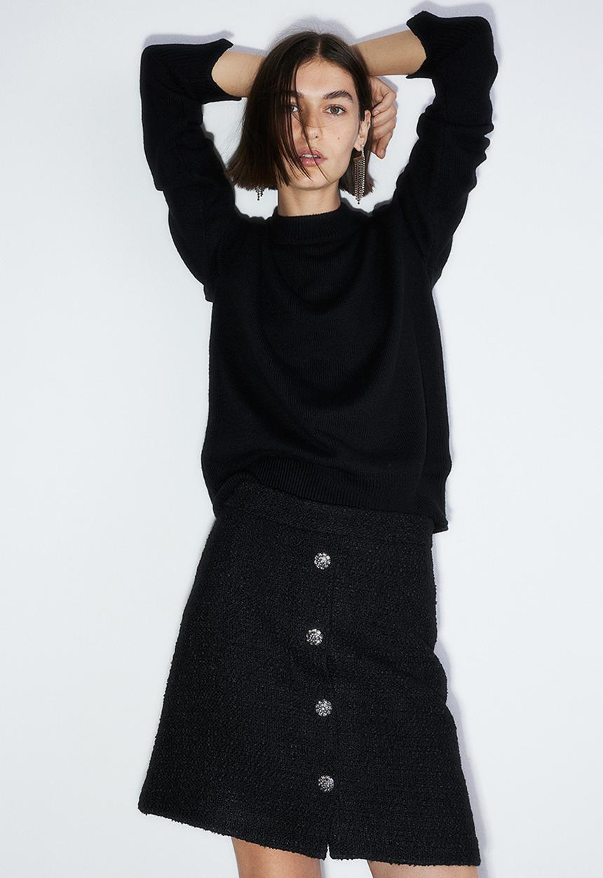 H&M - A-line skirt - black