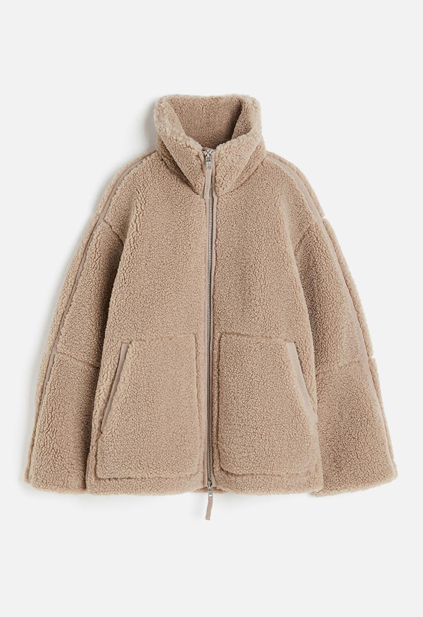 H&M - Zip-through teddy jacket - beige