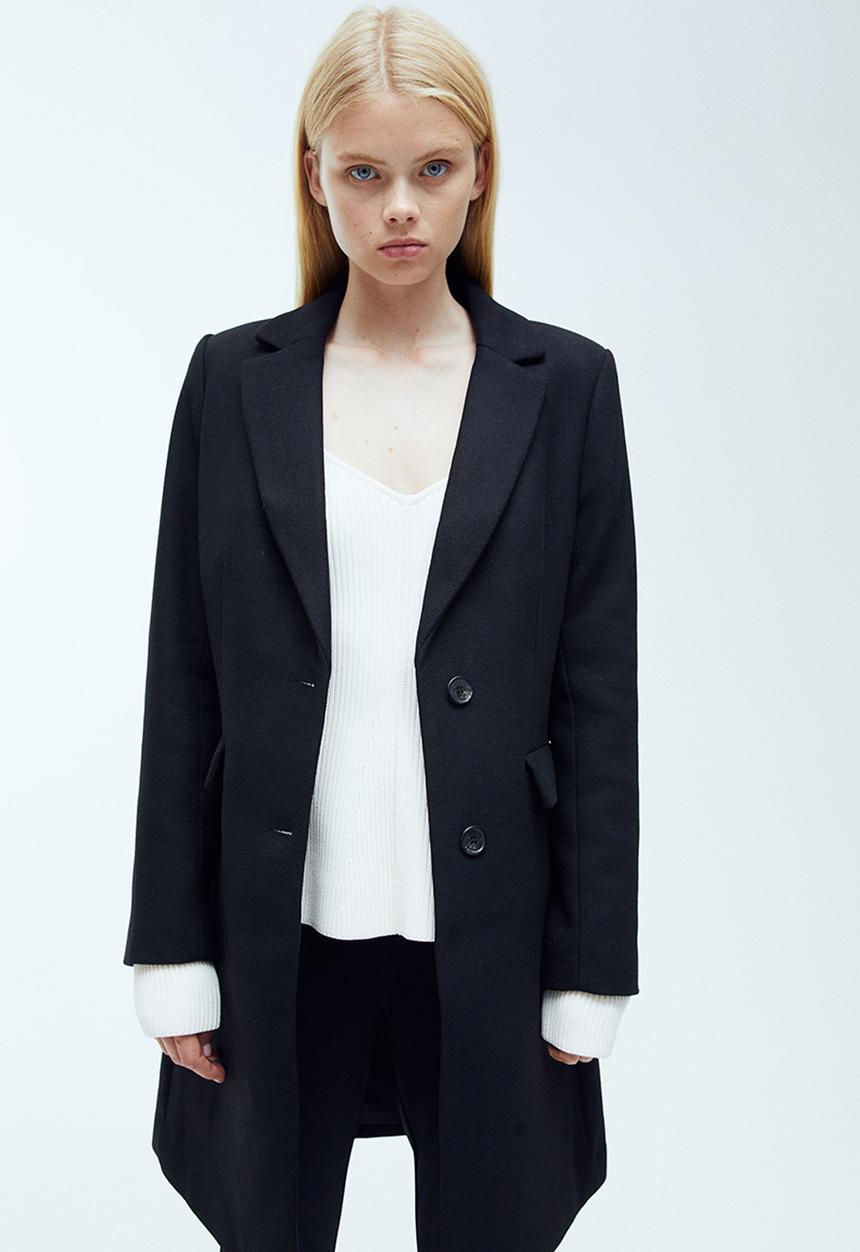 H&M - Single-breasted coat - black