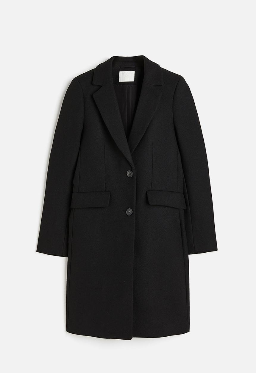 H&M - Single-breasted coat - black