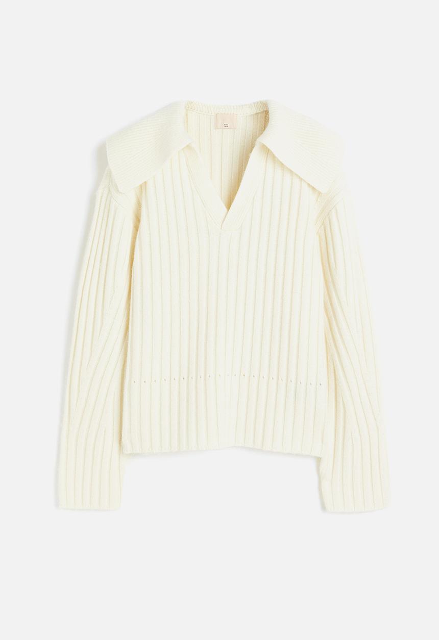 H&M - Collared wool jumper - cream