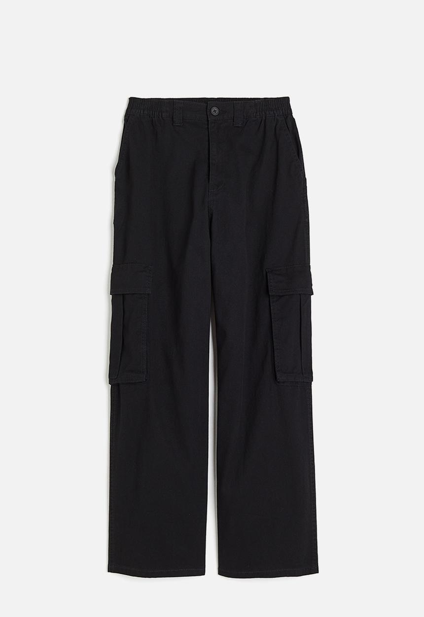 H&M - Twill cargo trousers - black