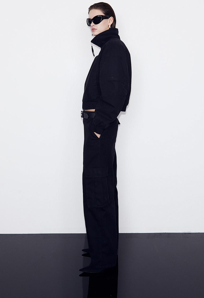 H&M - Twill cargo trousers - black