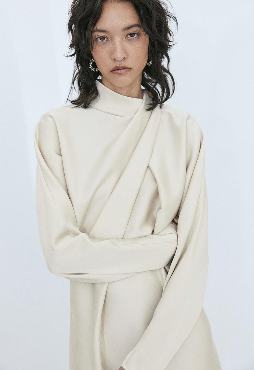H&M - Draped dress - white