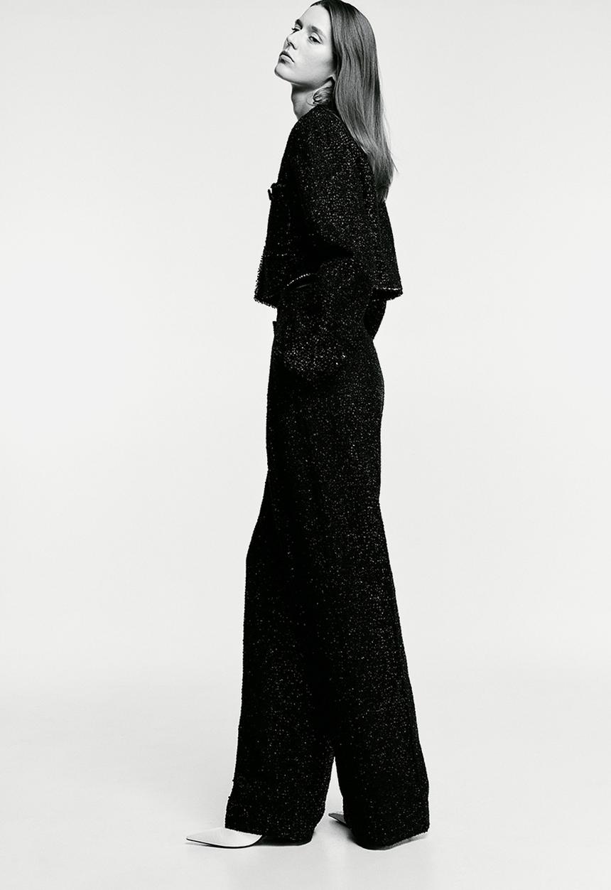 H&M - Shimmering bouclé trousers - black