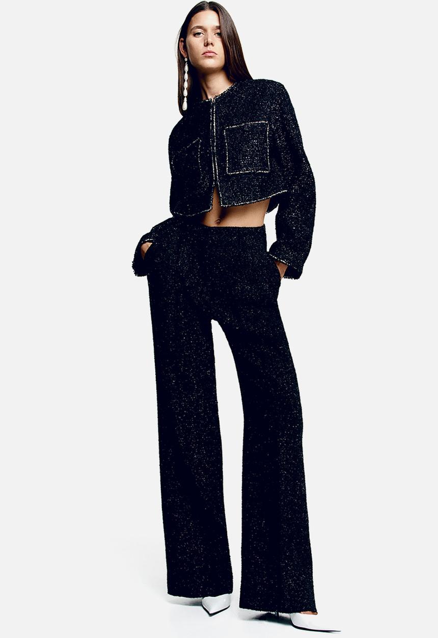 H&M - Shimmering bouclé trousers - black