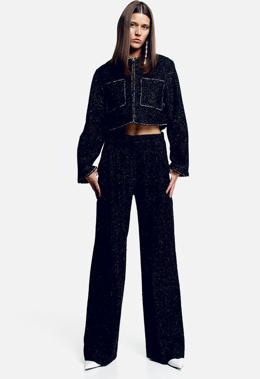 H&M - Shimmering bouclé trousers - black