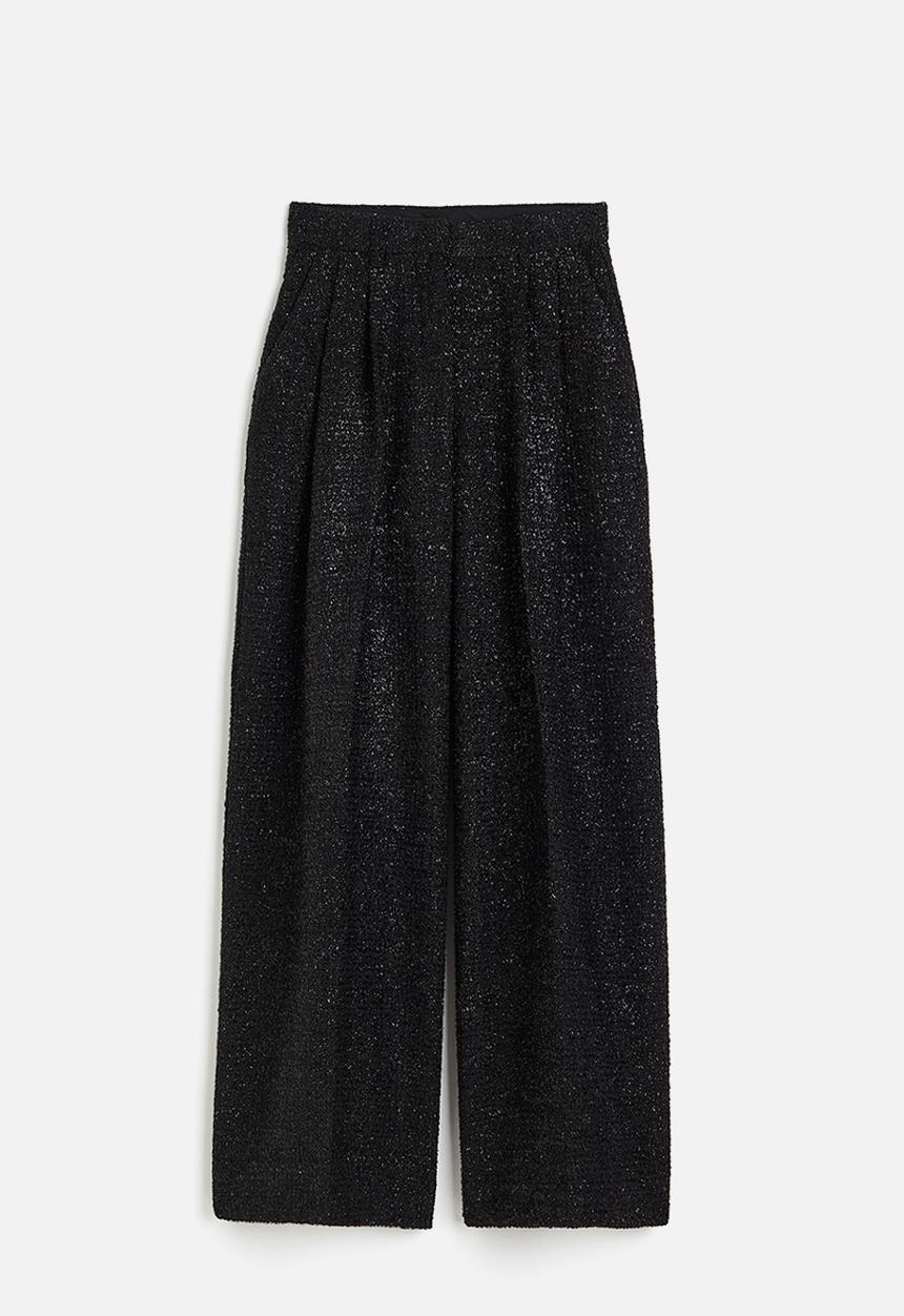 H&M - Shimmering bouclé trousers - black